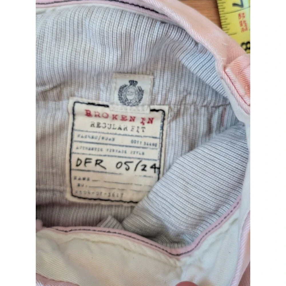 J Crew Shorts Broken In Regular Fit Pink Embroidered Fish Size 34 Chino Cotton